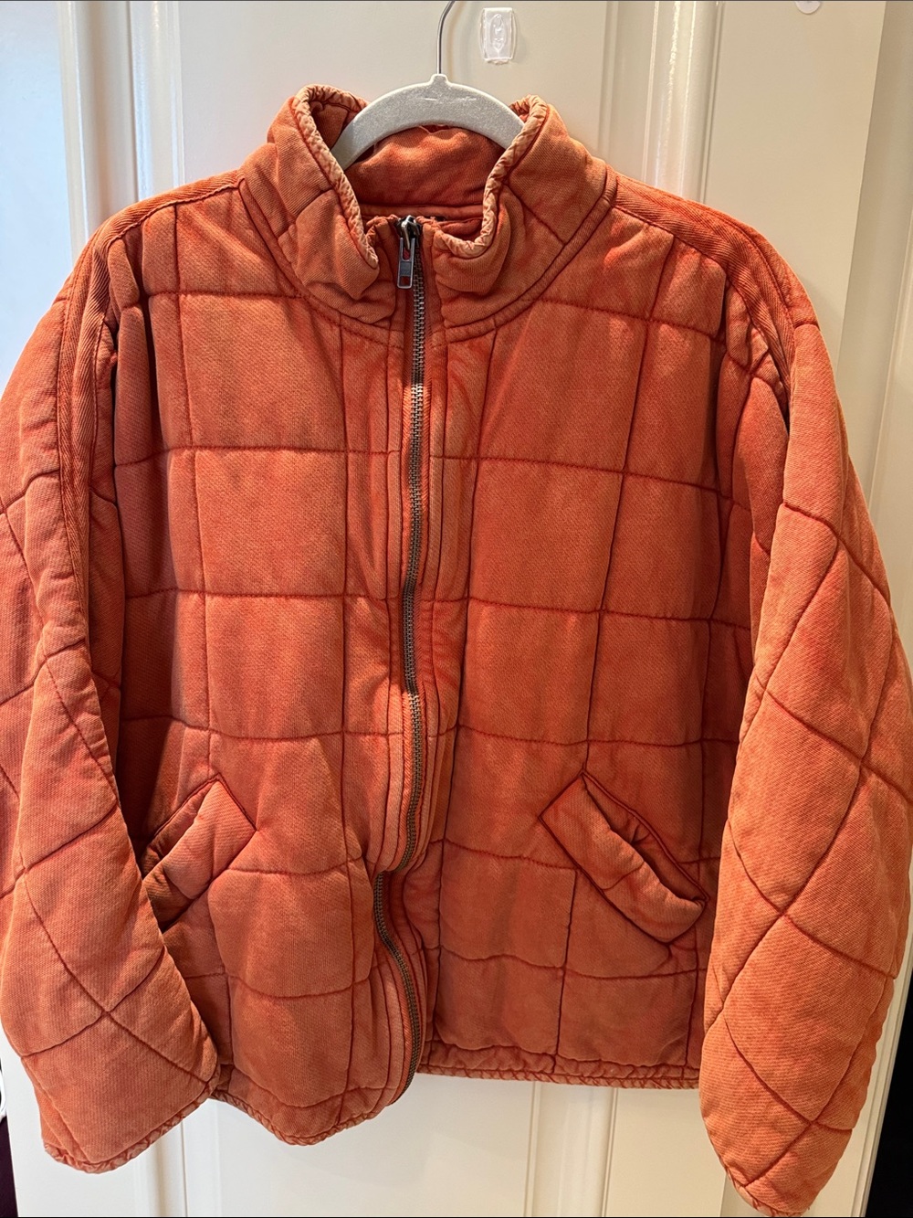 Free People Quilted Corduroy Jacket in Burnt Orange